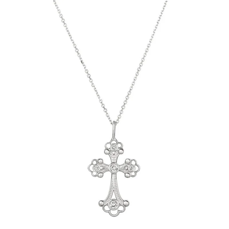 DIAMOND CROSS NECKLACE 14K GOLD (0.25 CTW) 6