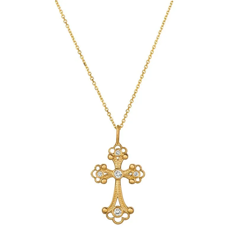 DIAMOND CROSS NECKLACE 14K GOLD (0.25 CTW) 6