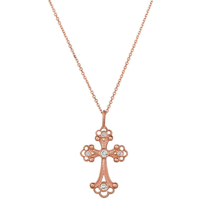 DIAMOND CROSS NECKLACE 14K GOLD (0.25 CTW) 6