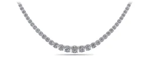Diamond Crown Tennis Lab-Grown Diamond Necklace with 14.08 ct.(finished)
