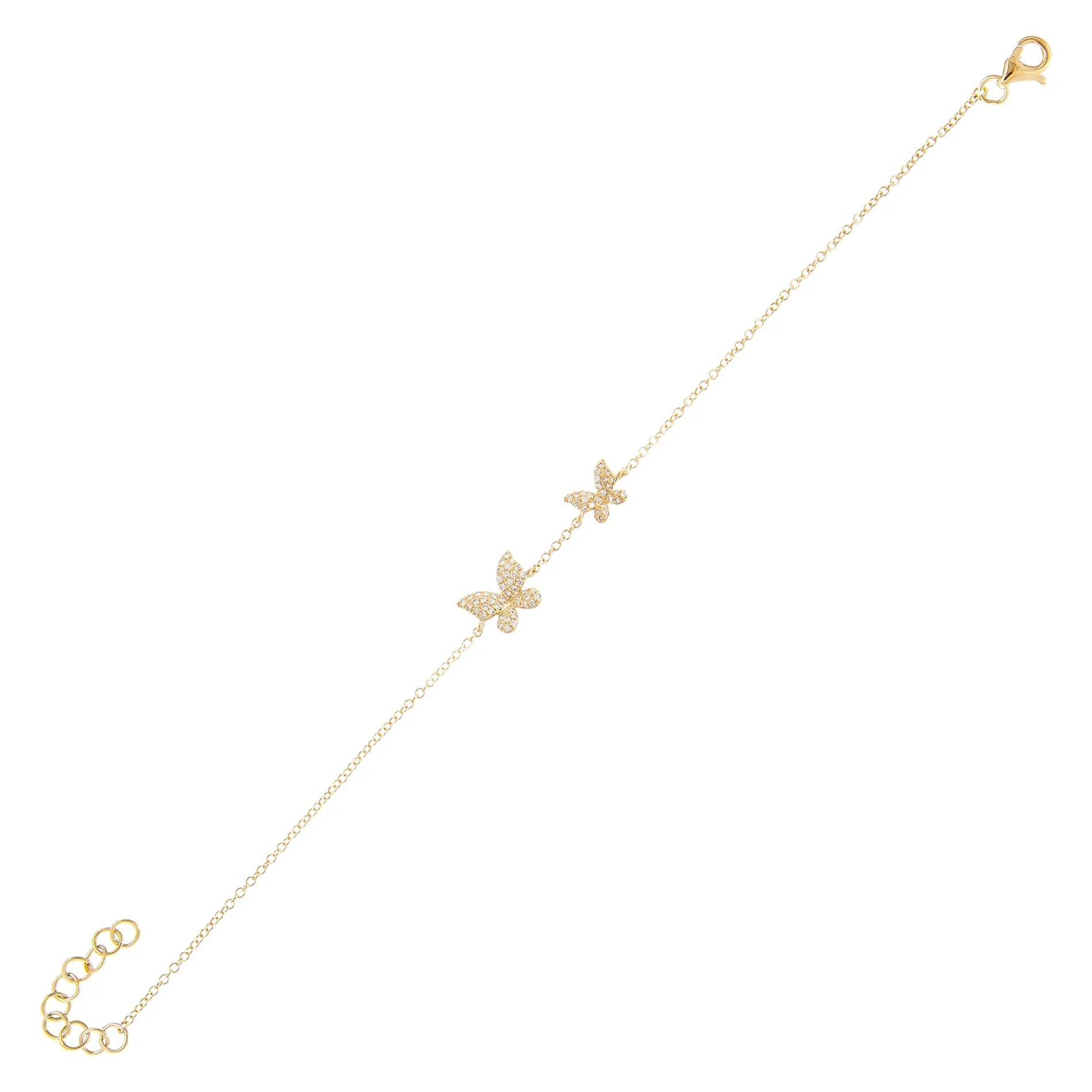 Diamond Double Butterfly Bracelet 14K