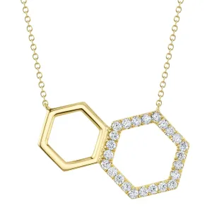 Diamond Double Hexagon Necklace