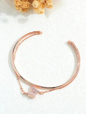 Diamond Gold Plated Bracelet Ladies Butterfly Bracelet Bracelet Female