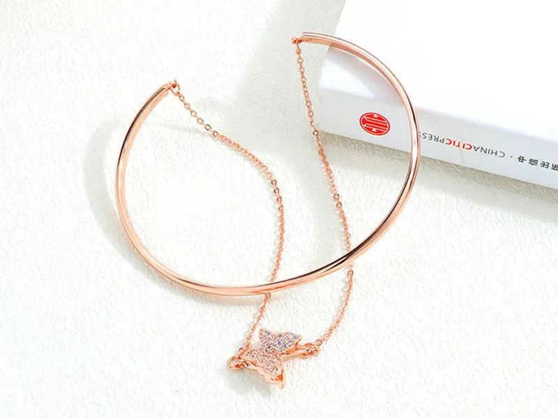 Diamond Gold Plated Bracelet Ladies Butterfly Bracelet Bracelet Female
