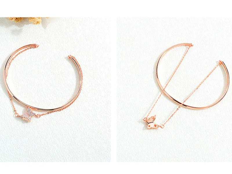 Diamond Gold Plated Bracelet Ladies Butterfly Bracelet Bracelet Female