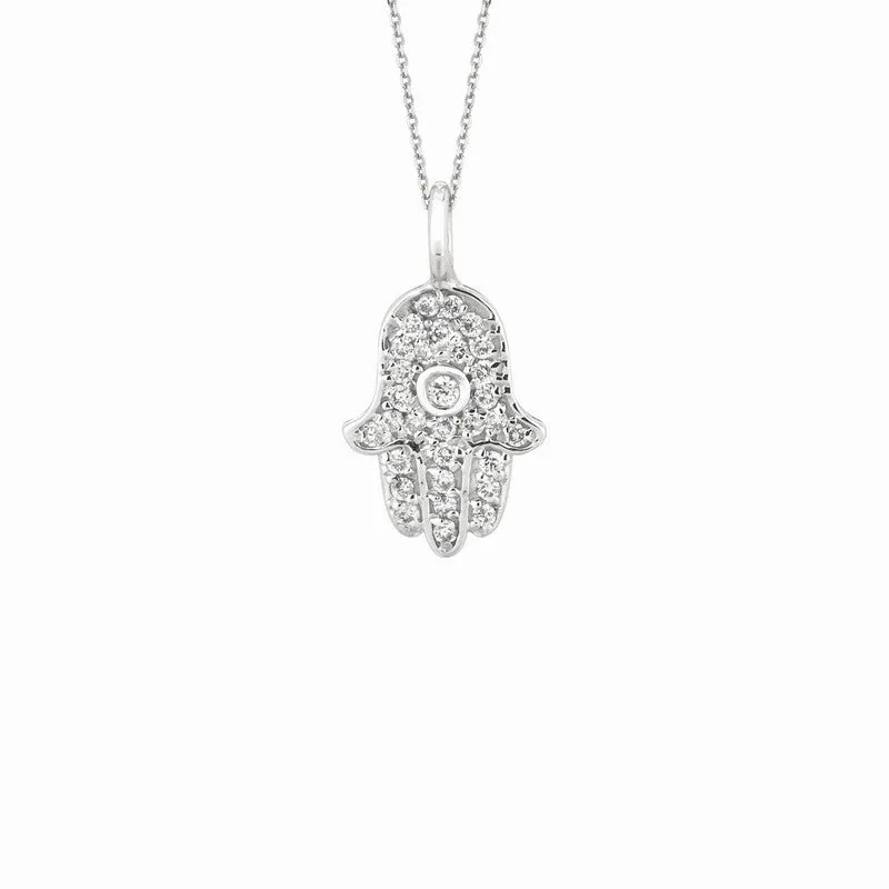 DIAMOND HAMSA NECKLACE 14K GOLD (0.17 CTW)