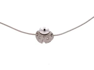 Diamond LadyBug Necklace in 14k White Gold