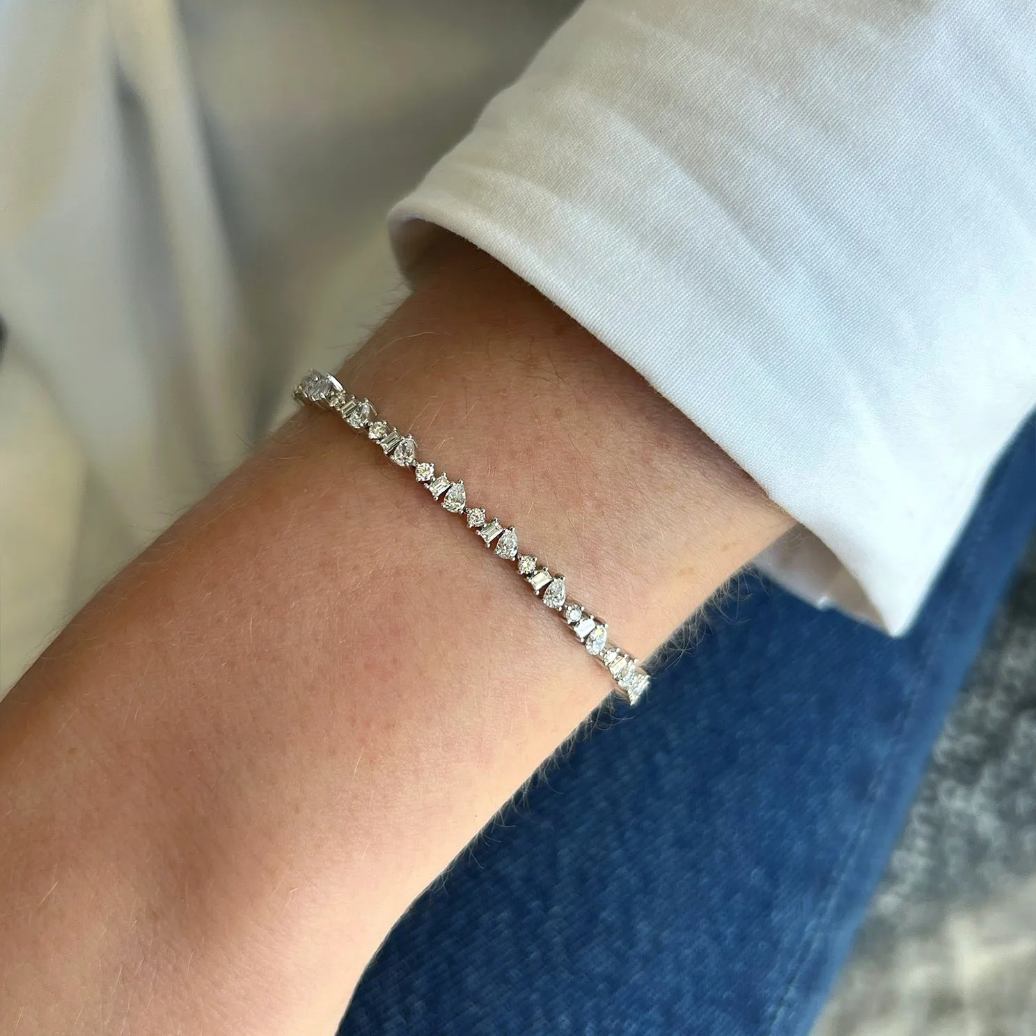 Diamond Multifaceted Eternity Bracelet