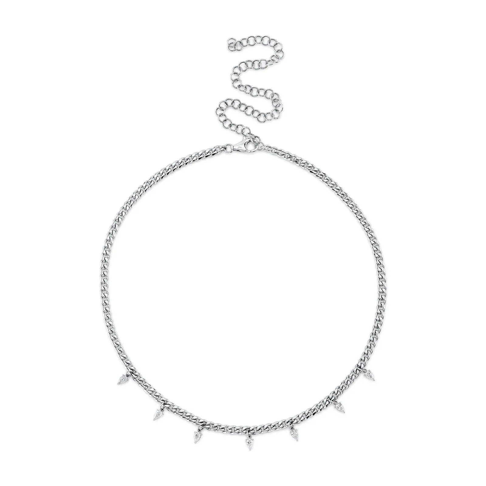 Diamond Pear Link Necklace