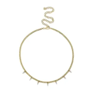 Diamond Pear Link Necklace