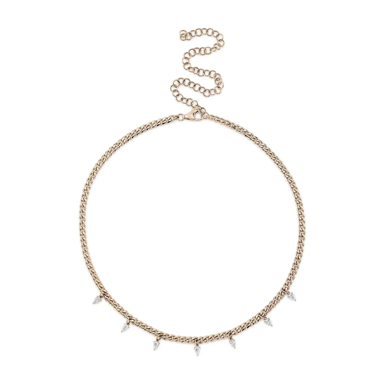 Diamond Pear Link Necklace