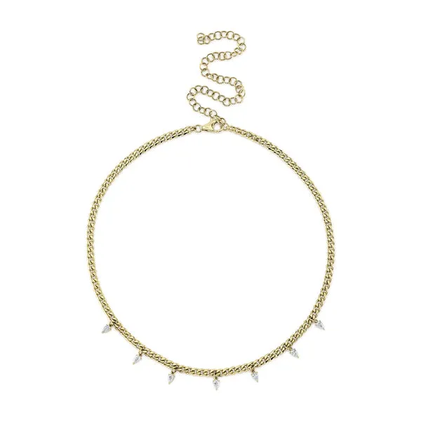 Diamond Pear Link Necklace