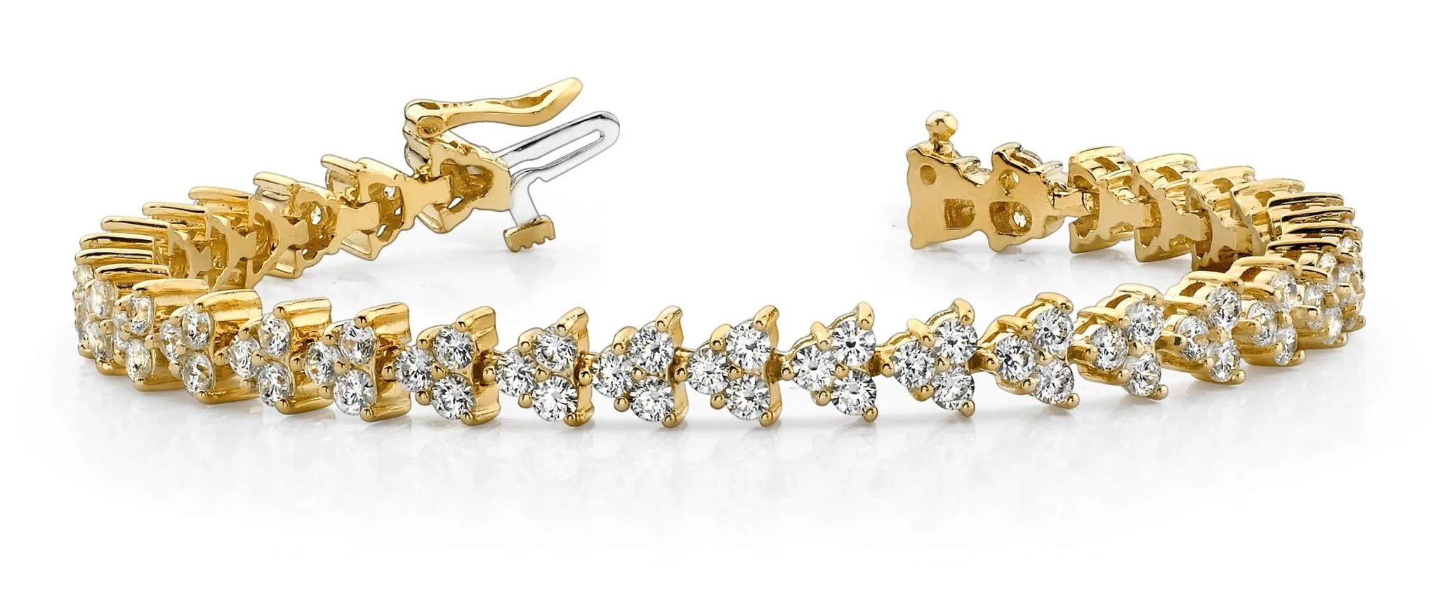 Diamond Pyramid Design Diamond Bracelet with 5.45 ct.(finished) 2.5mm
