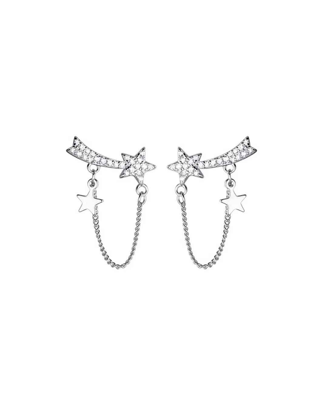 Diamond Shooting Star Drop Earrings