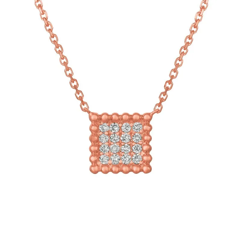 DIAMOND SQUARE NECKLACE 14K GOLD (0.25 CTW)