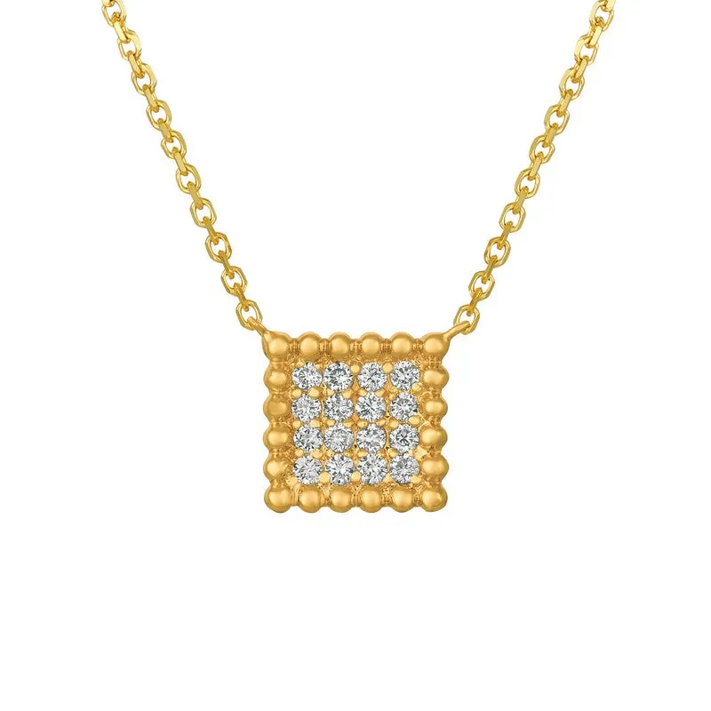 DIAMOND SQUARE NECKLACE 14K GOLD (0.25 CTW)