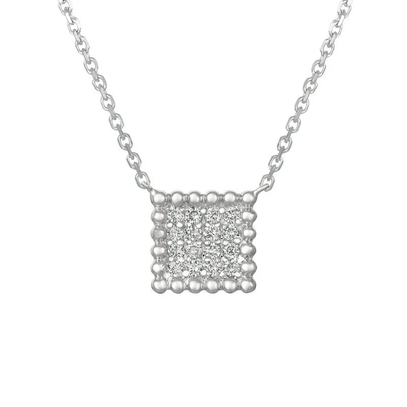 DIAMOND SQUARE NECKLACE 14K GOLD (0.25 CTW)