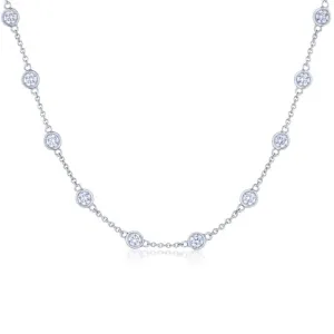 Diamond Strings 18 inch Bezel Set Necklace