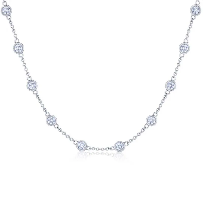 Diamond Strings 18 inch Bezel Set Necklace