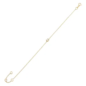 Diamond Tiny Princess Cut Bracelet 14K