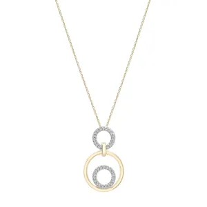 Diamond Trio Circle Pendant Necklace In 14K Gold