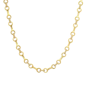 Double Beam Pave Diamond Connector Necklaces