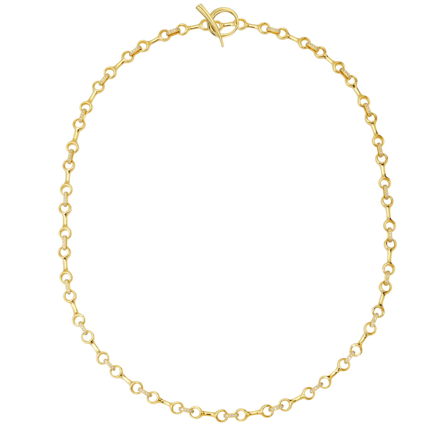 Double Beam Pave Diamond Connector Necklaces