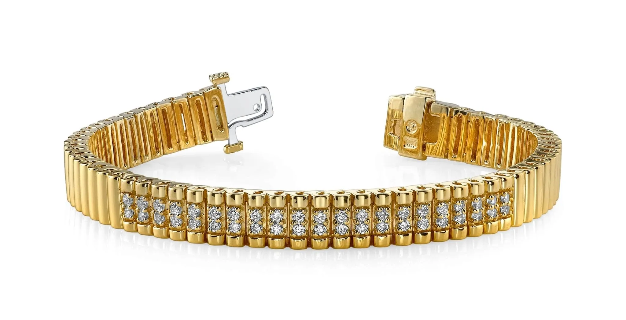 Double Center Strand Diamond Bracelet with 0.97 ct.(finished) 1.75mm