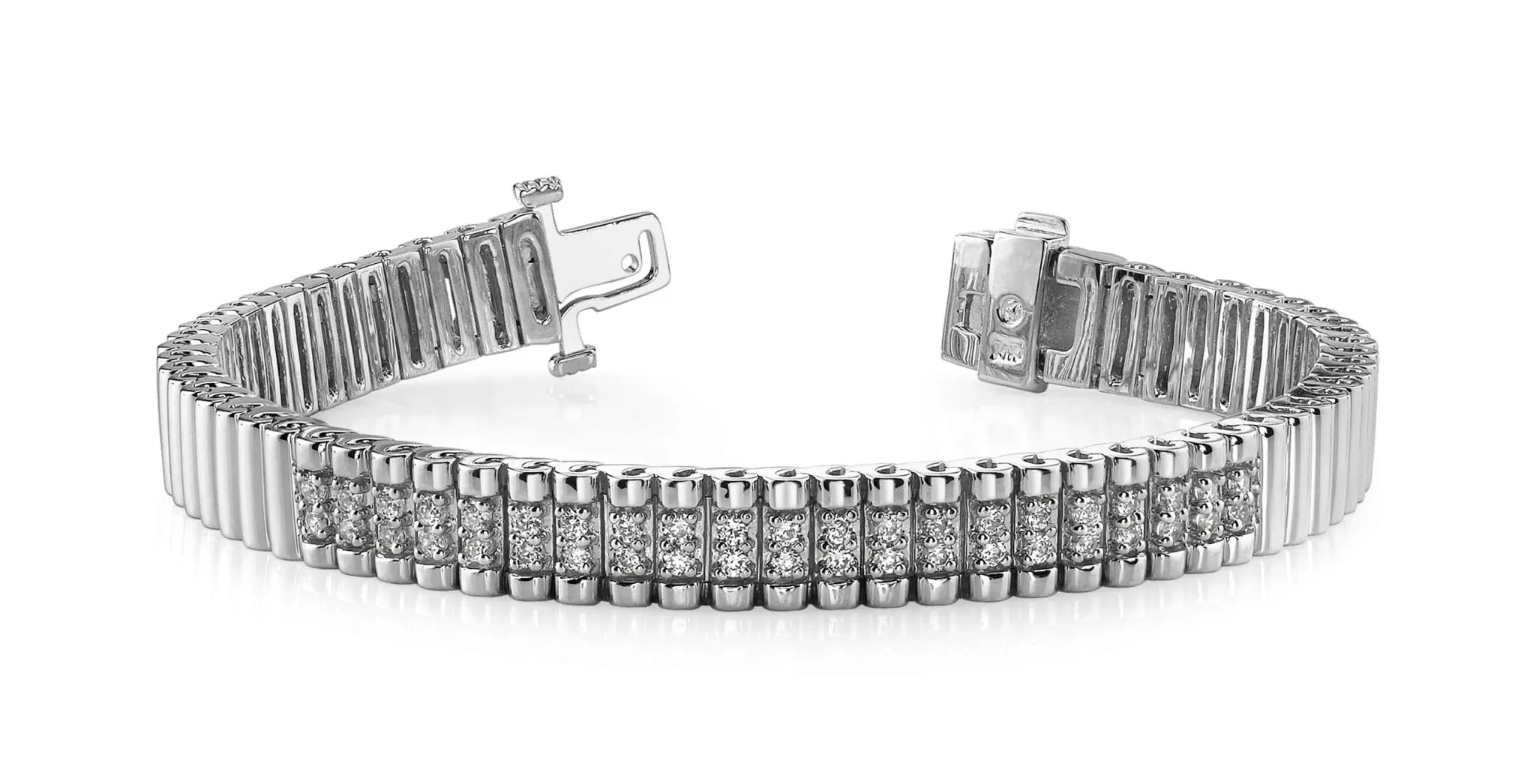 Double Center Strand Diamond Bracelet with 0.97 ct.(finished) 1.75mm