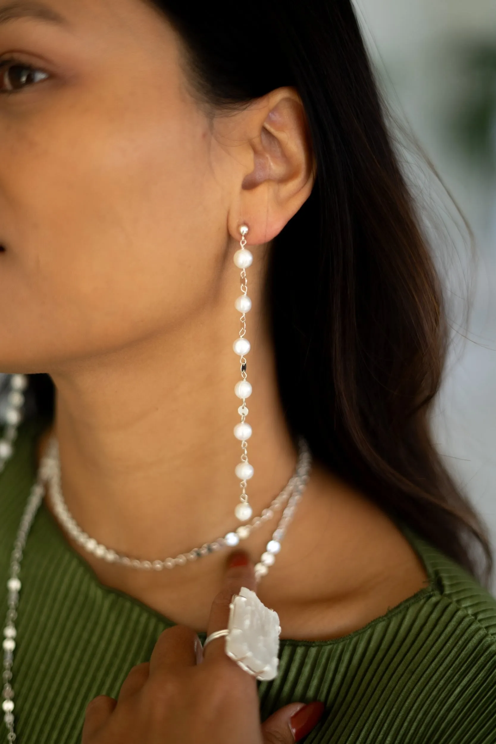 Drops of Wisdom Mother of Pearl Earrings