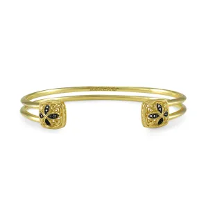 Duplicity Pavé Cuff 10mm - 18K Gold Vermeil   CZ Noir