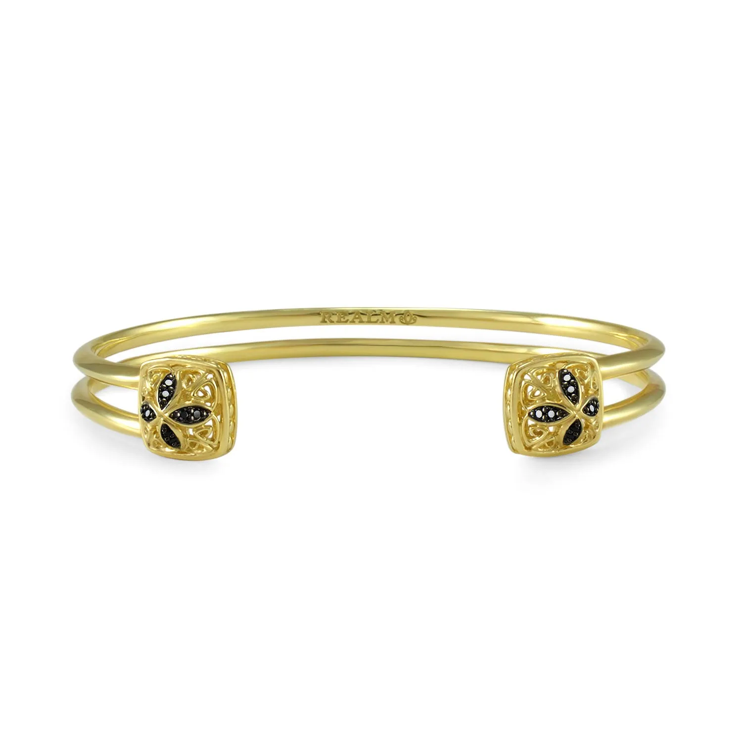 Duplicity Pavé Cuff 10mm - 18K Gold Vermeil   CZ Noir