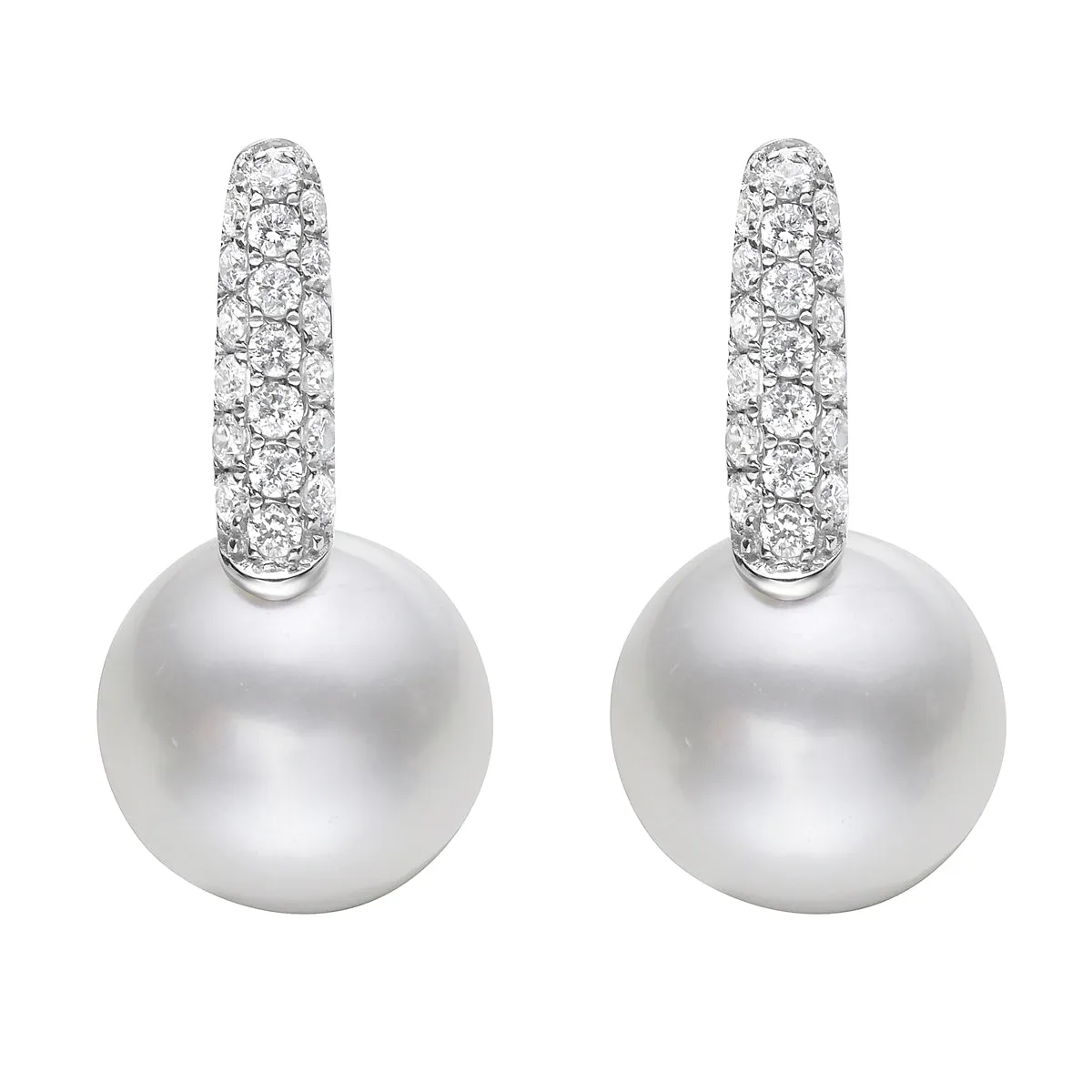 Earrings 14KW/1.7G 38RD-0.29CT W.FW 9-10mm