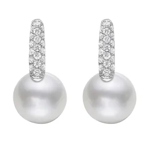 Earrings 14KW/1.7G 38RD-0.29CT W.FW 9-10mm