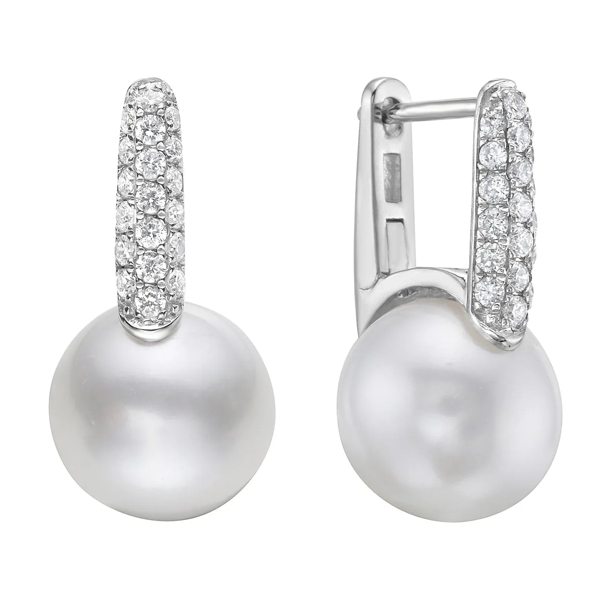 Earrings 14KW/1.7G 38RD-0.29CT W.FW 9-10mm