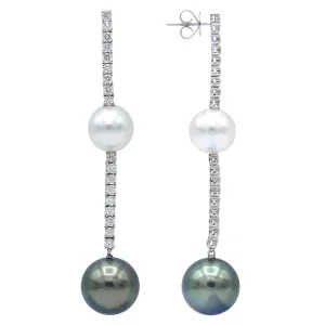 Earrings 18KW/4.8G 36RD-1.81CT SS/TAH 11-14mm