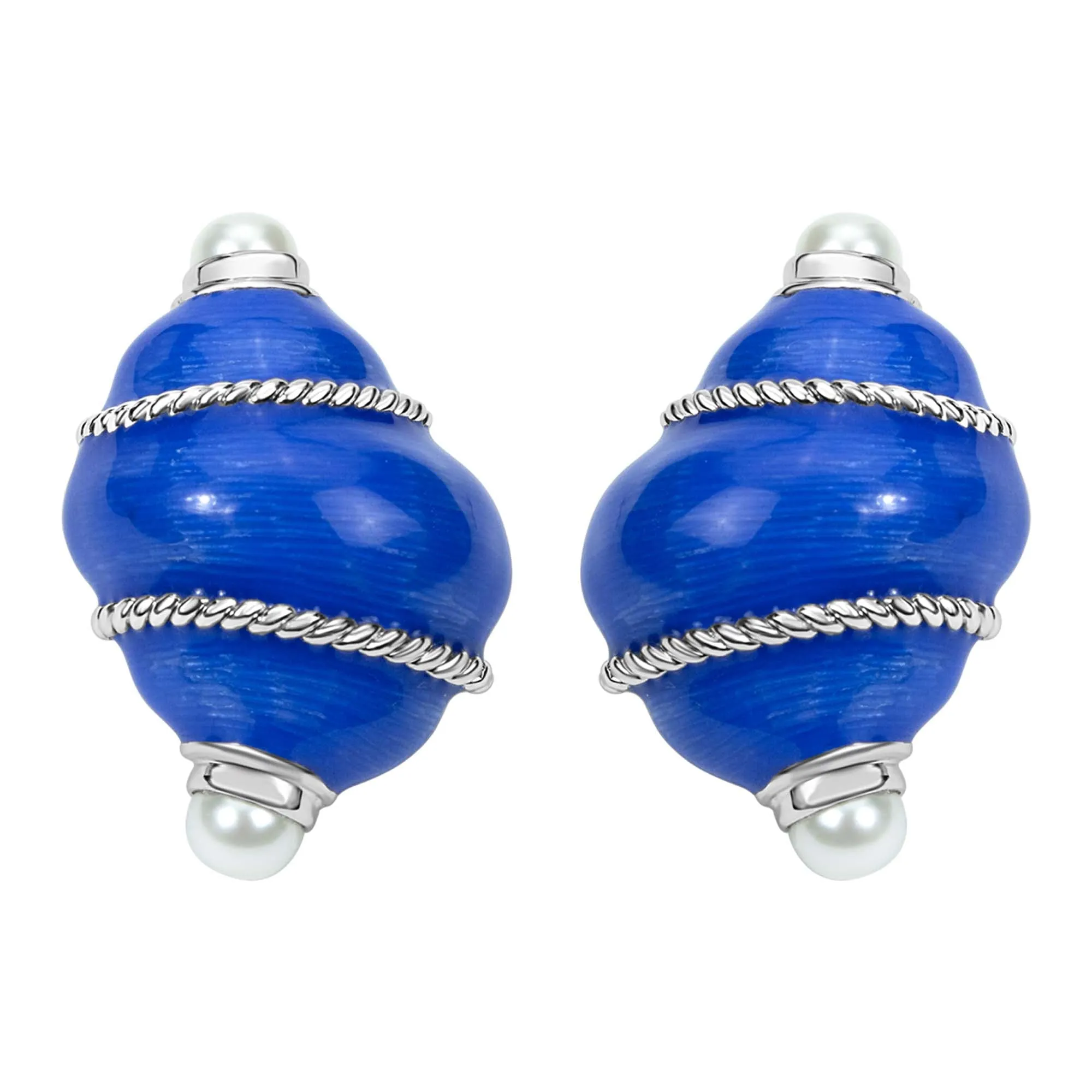 Earrings- Fresh Water Pearl (enamel)