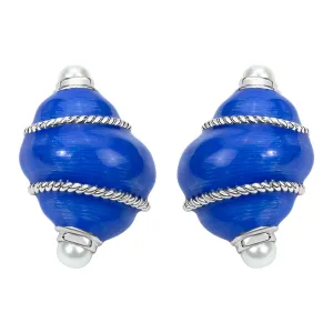 Earrings- Fresh Water Pearl (enamel)