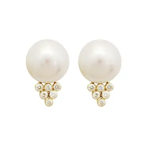 Earrings-Pearl and Diamond  (1723K)