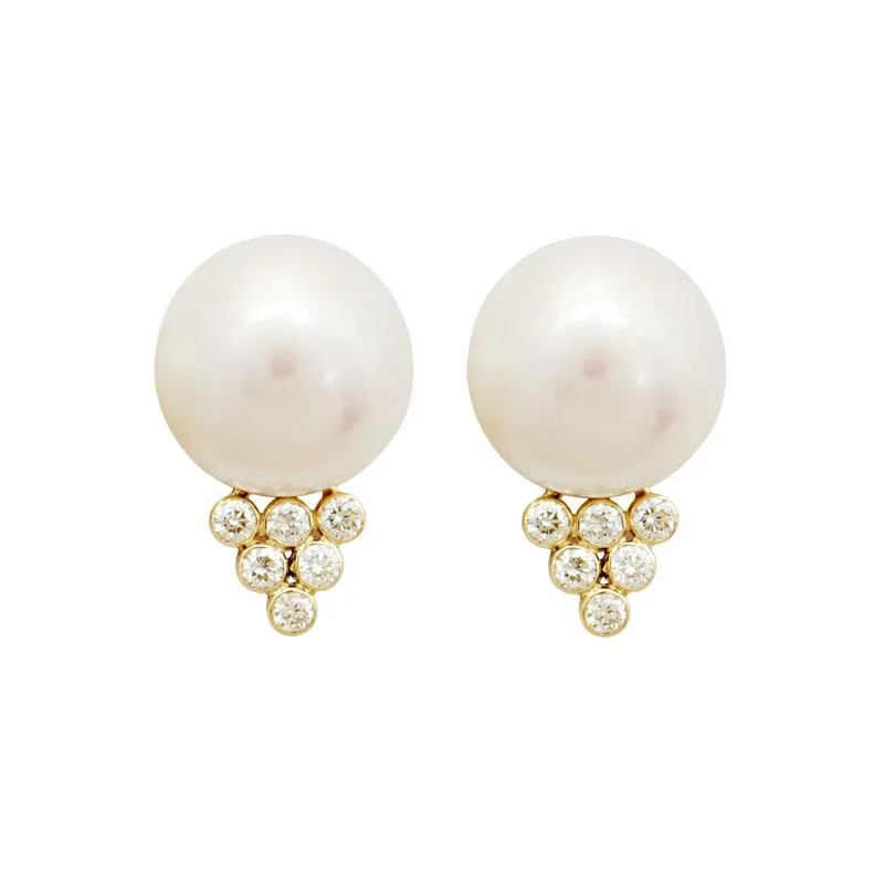 Earrings-Pearl and Diamond  (1723K)