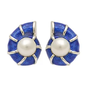 Earrings-South Sea Pearl (Enamel)