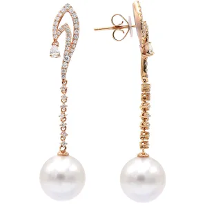 Earrings S.Sea 18KR/4.6G 78RD-0.86CT 12-13mm