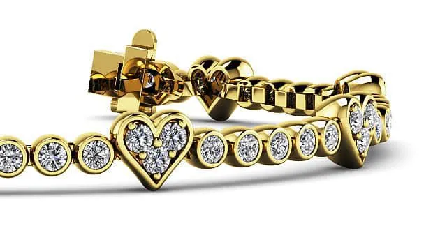 Eight of Hearts Diamond Tennis Diamond Bracelet with 2.11 ct.(finished) 2mm