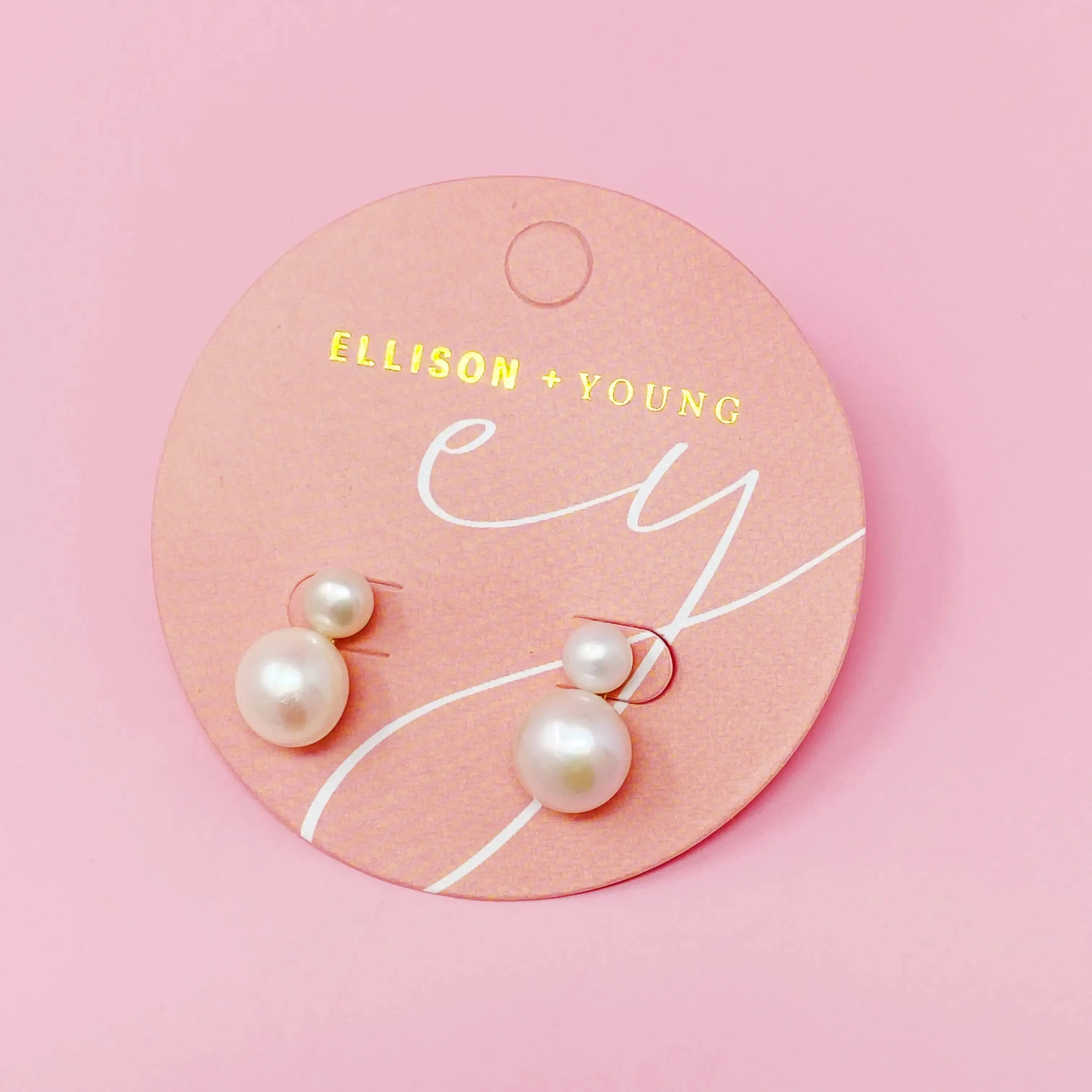 Elegant Double Pearl Earrings - Gold Plated Stainless Steel with Freshwater Pearls, Simple & Classic Design