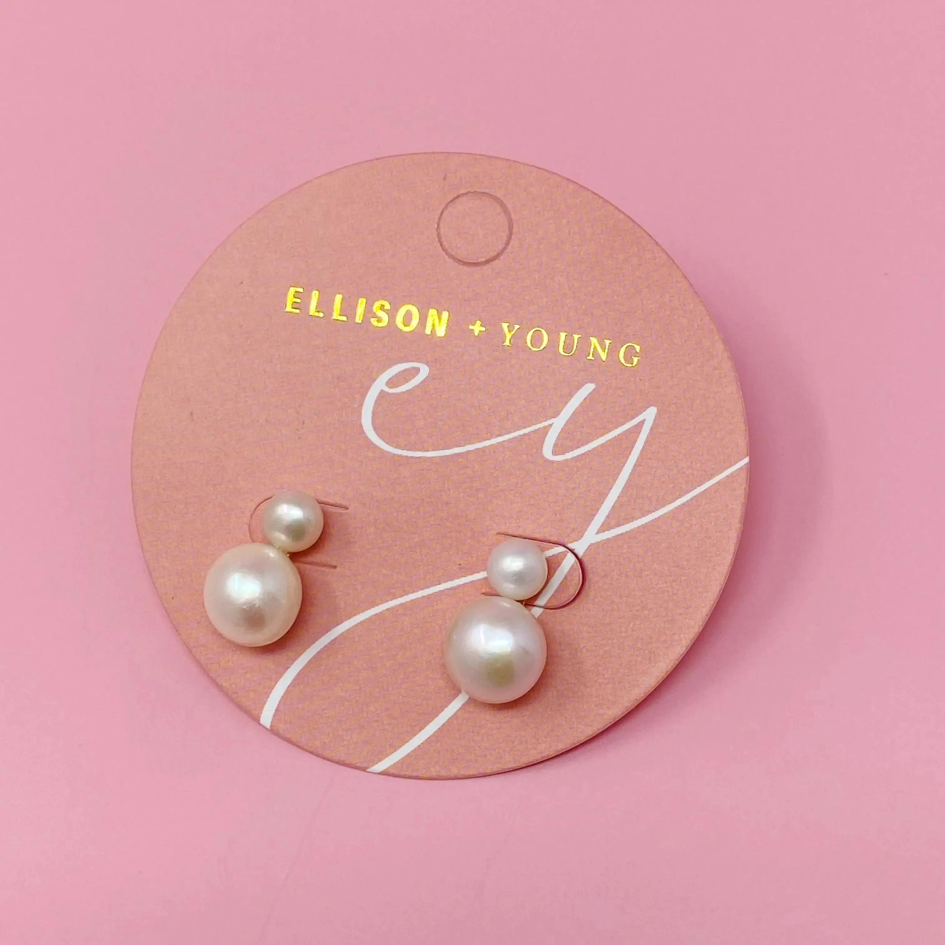 Elegant Double Pearl Earrings - Gold Plated Stainless Steel with Freshwater Pearls, Simple & Classic Design