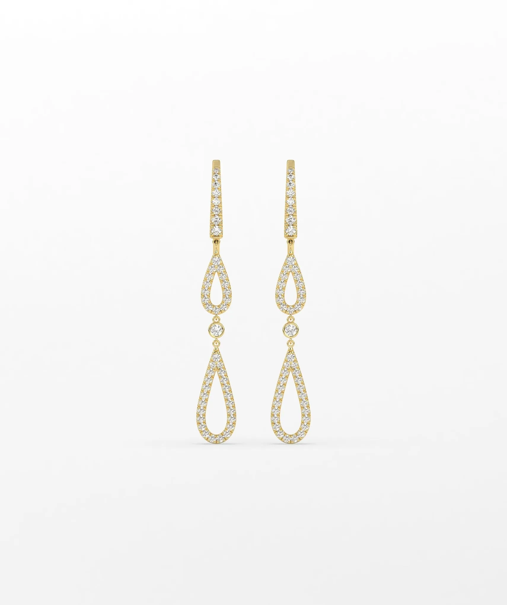 Elegant Drop Earrings in 14K Gold
