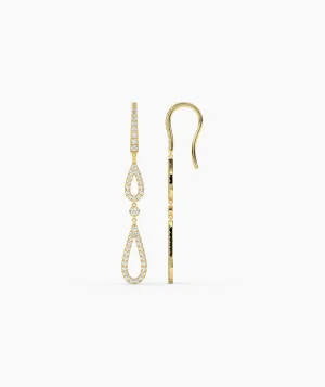 Elegant Drop Earrings in 14K Gold