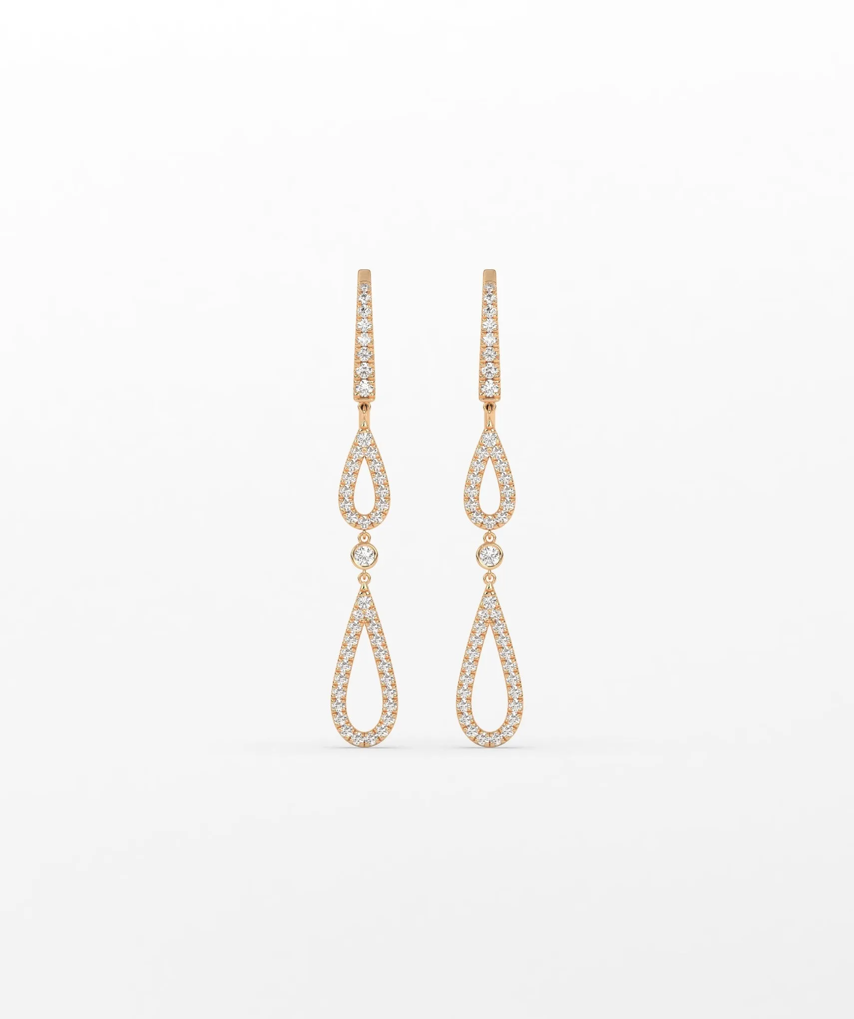 Elegant Drop Earrings in 14K Gold