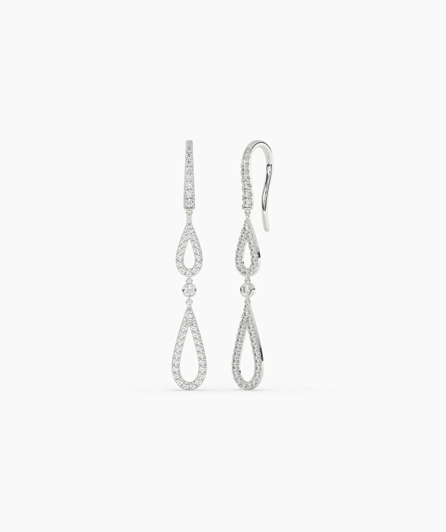 Elegant Drop Earrings in 14K Gold