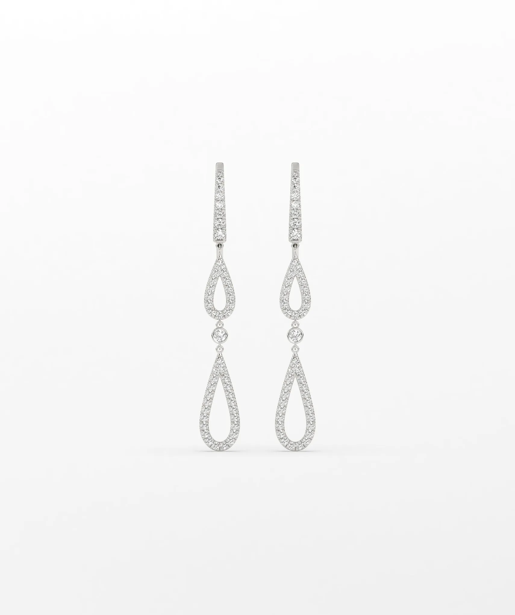 Elegant Drop Earrings in 14K Gold